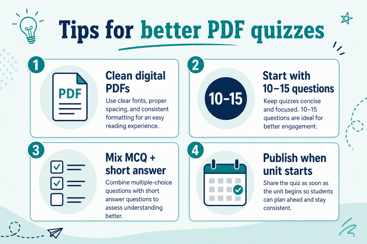 Tips for better PDF quizzes